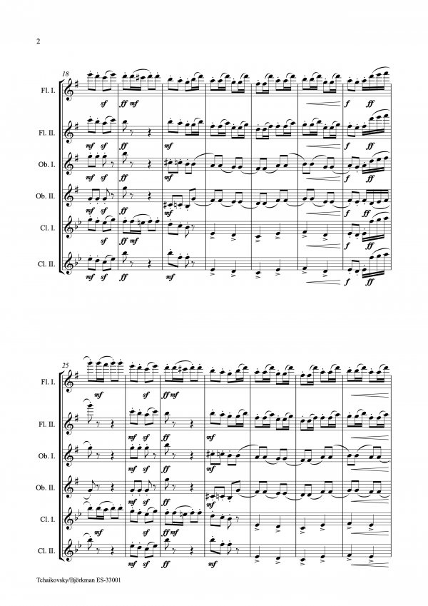 Tchaikovsky: Trépak from the Nutcracker suite - Woodwind reduction. Full set, score and parts - Image 3