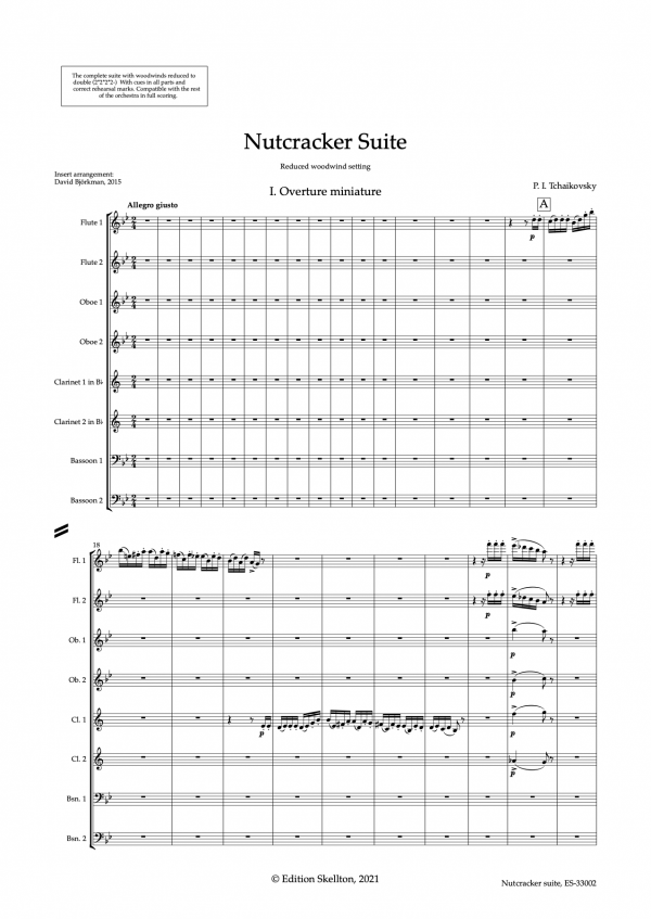 Tchaikovsky: Complete Nutcracker suite, woodwind reduction. Parts only. - Image 3