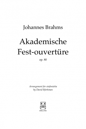 Brahms, Johannes: Akademische Fest-Ouvertüre op. 80