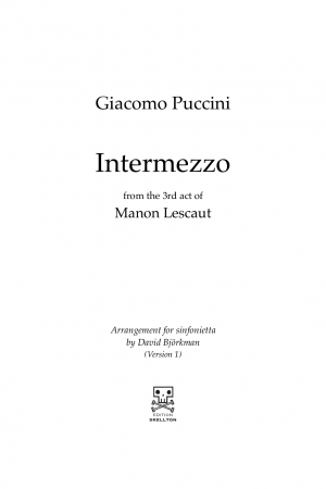 Puccini, Giacomo: Intermezzo (version 1)