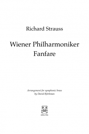 Strauss, Richard: Wiener Philharmoniker Fanfare