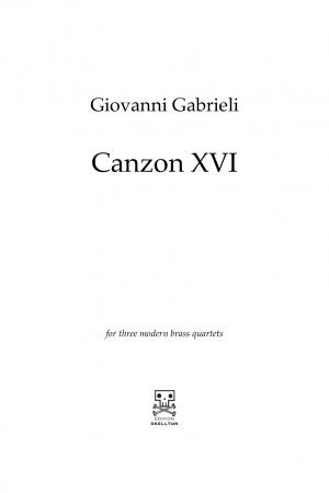 Gabrieli, Giovanni: Canzon XVI