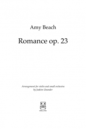 Beach, Amy: Romance op. 23