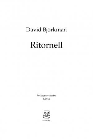 Björkman, David: Ritornell