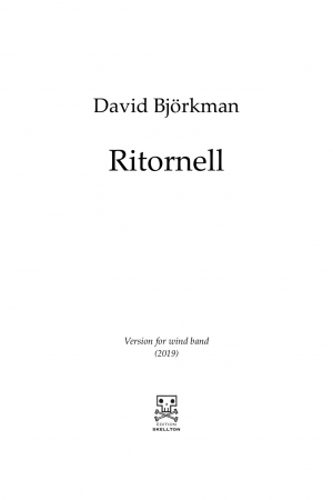Björkman, David: Ritornell