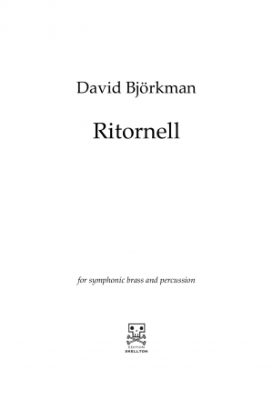 Björkman, David: Ritornell