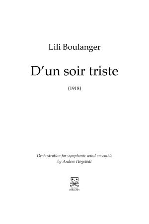 Boulanger, Lili: D'un soir triste