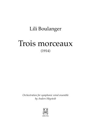 Boulanger, Lili: Trois morceaux