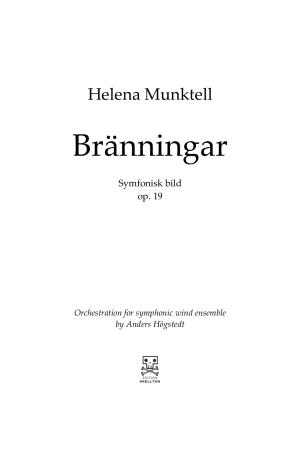 Munktell, Helena: Bränningar, op. 19