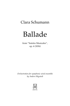 Schumann, Clara: Ballade