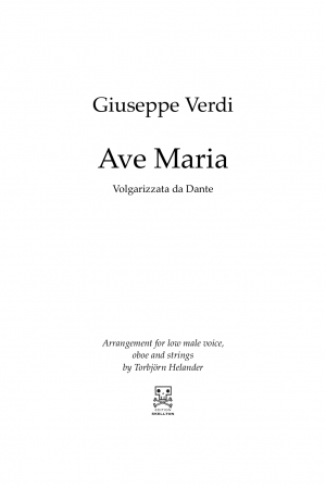 Verdi, Giuseppe: Ave Maria (Volgarizzata da Dante)