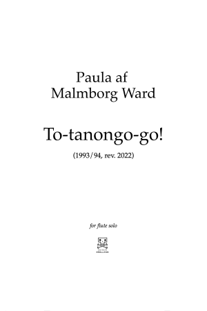 Ward, Paula af Malmborg: To-tanongo-go!