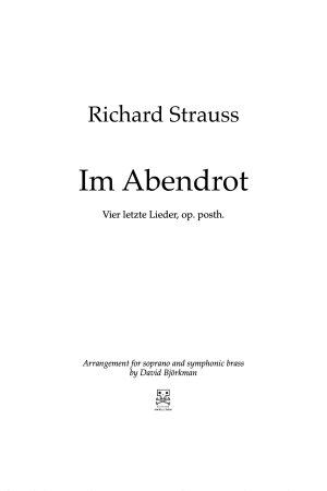 Strauss, Richard: Im Abendrot