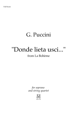 Puccini, Giacomo: Donde lieta usci