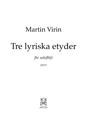 Virin, Martin: Tre Lyriska Etyder