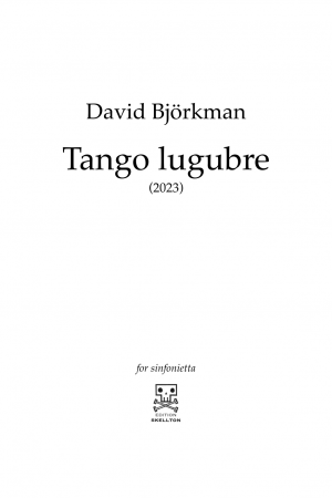 Björkman, David: Tango lugubre