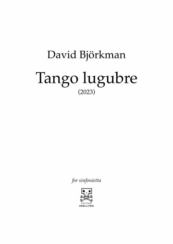 Björkman, David: Tango lugubre