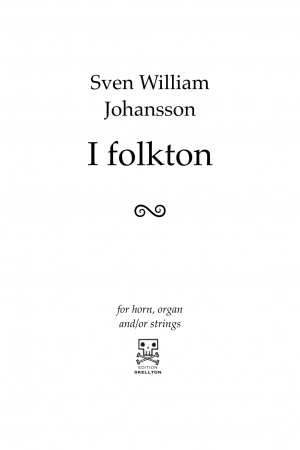 Johansson, Sven William: I folkton