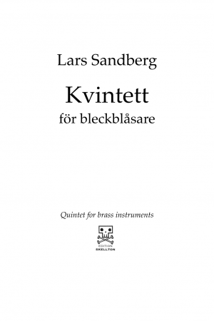 Sandberg, Lars: Kvintett för bleckblåsare