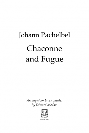Pachelbel, Johann: Chaconne and Fugue