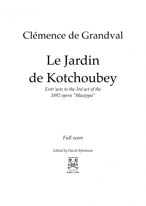 Grandval, Clémece de: Le Jardin de Kotchoubey