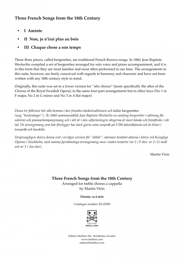 Virin, Martin: Three French Songs - Image 2