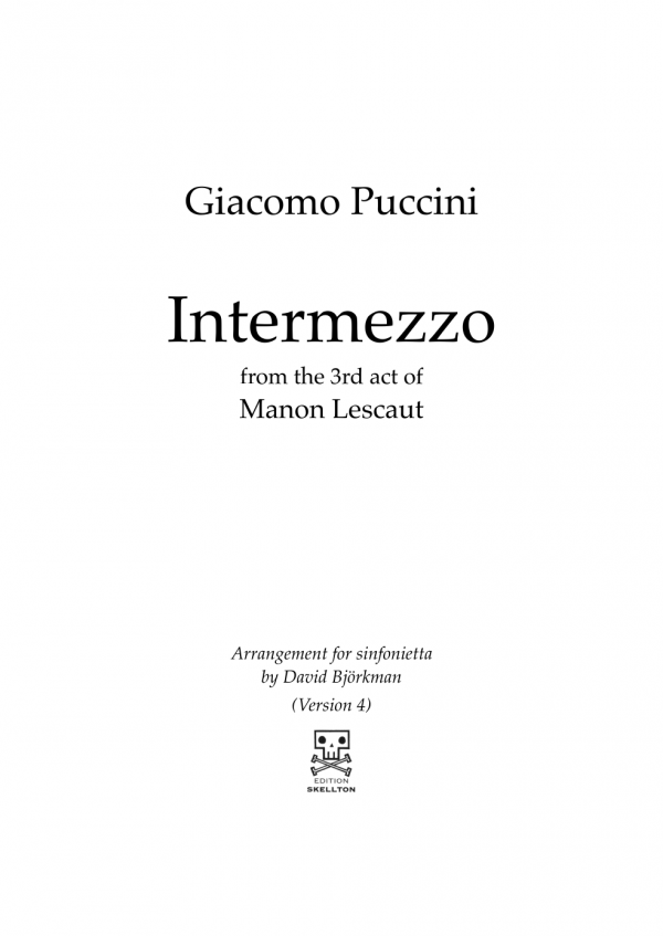 Puccini, Giacomo: Intermezzo (version 4)